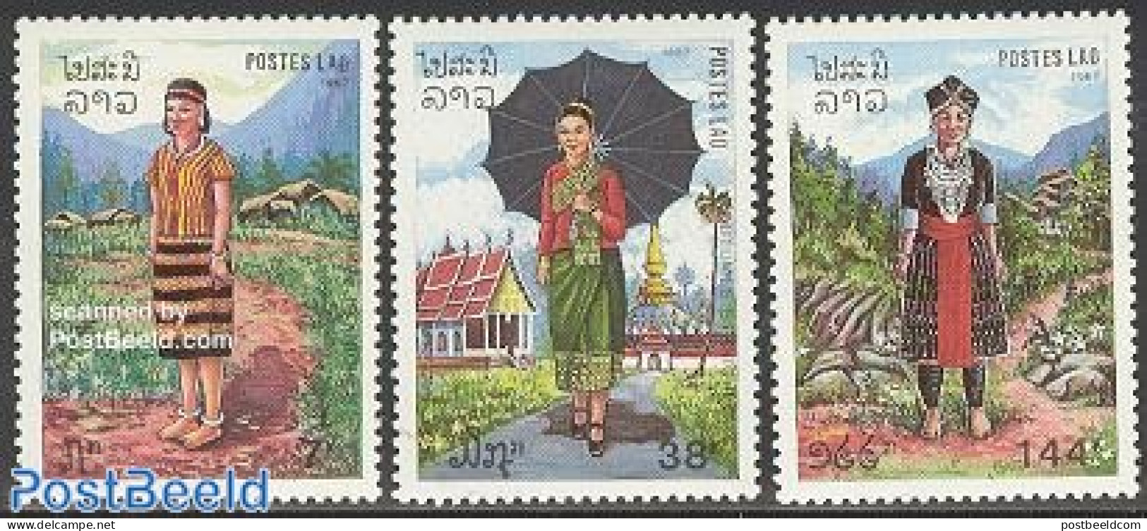 Laos 1987 Costumes 3v, Mint NH, Various - Costumes - Disfraces