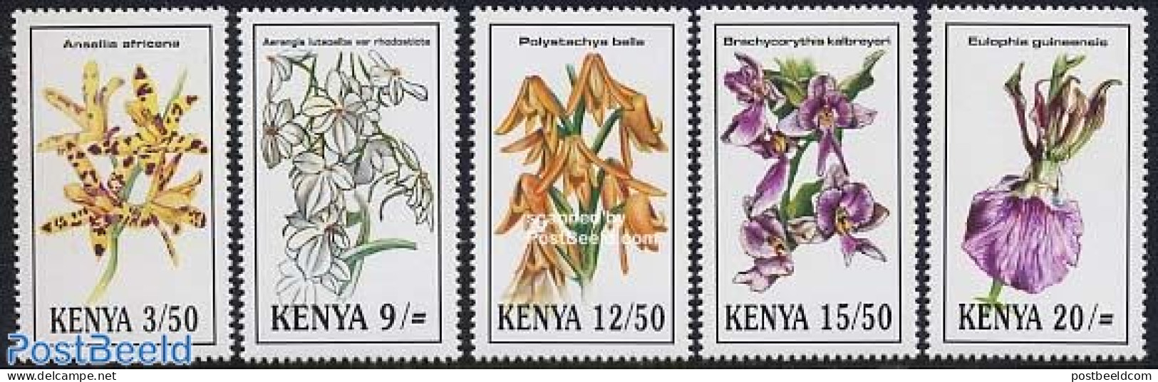 Kenia 1994 Orchids 5v, Mint NH, Nature - Flowers & Plants - Orchids - Andere & Zonder Classificatie