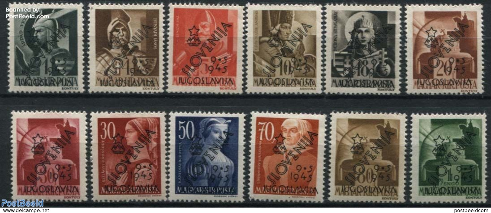 Slovenia 1945 Murska Sobota, Overprints 12v, Mint NH - Eslovenia