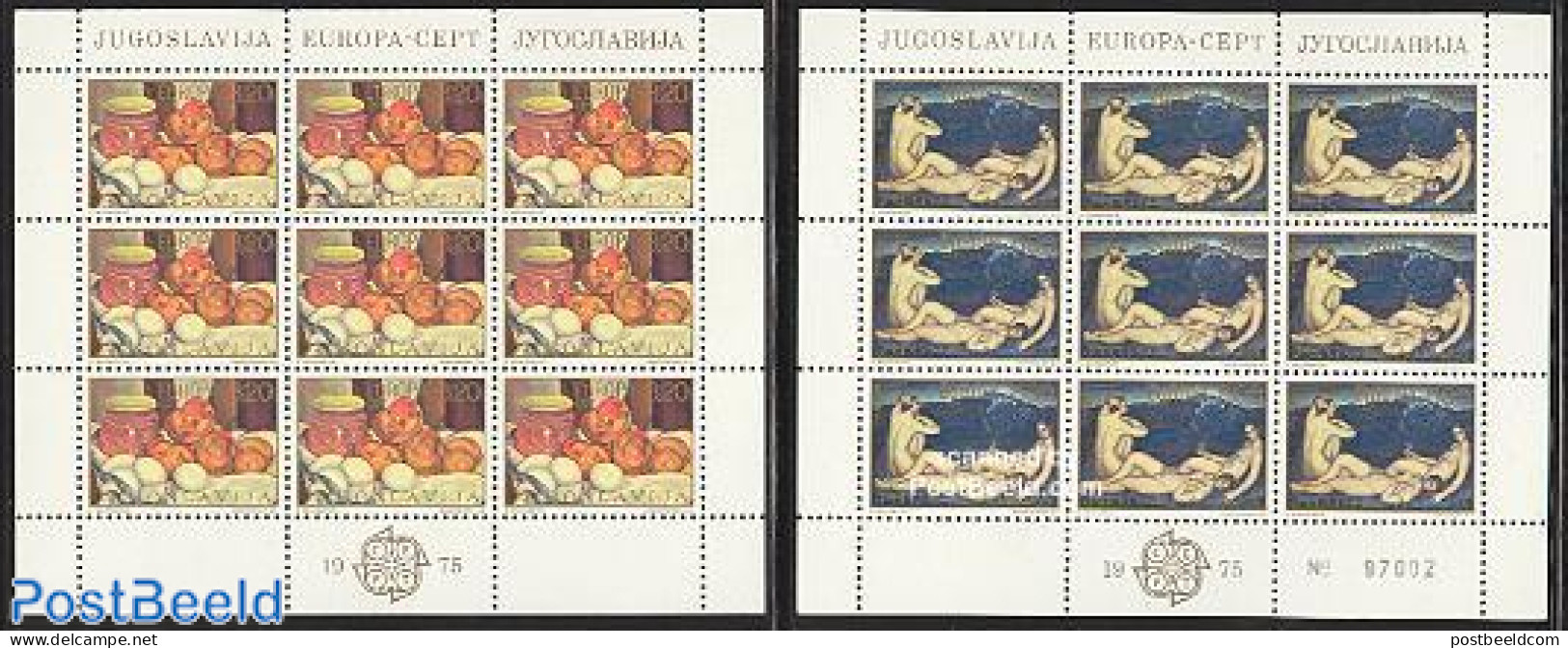 Yugoslavia 1975 Europa 2 M/ss, Mint NH, History - Europa (cept) - Art - Paintings - Unused Stamps