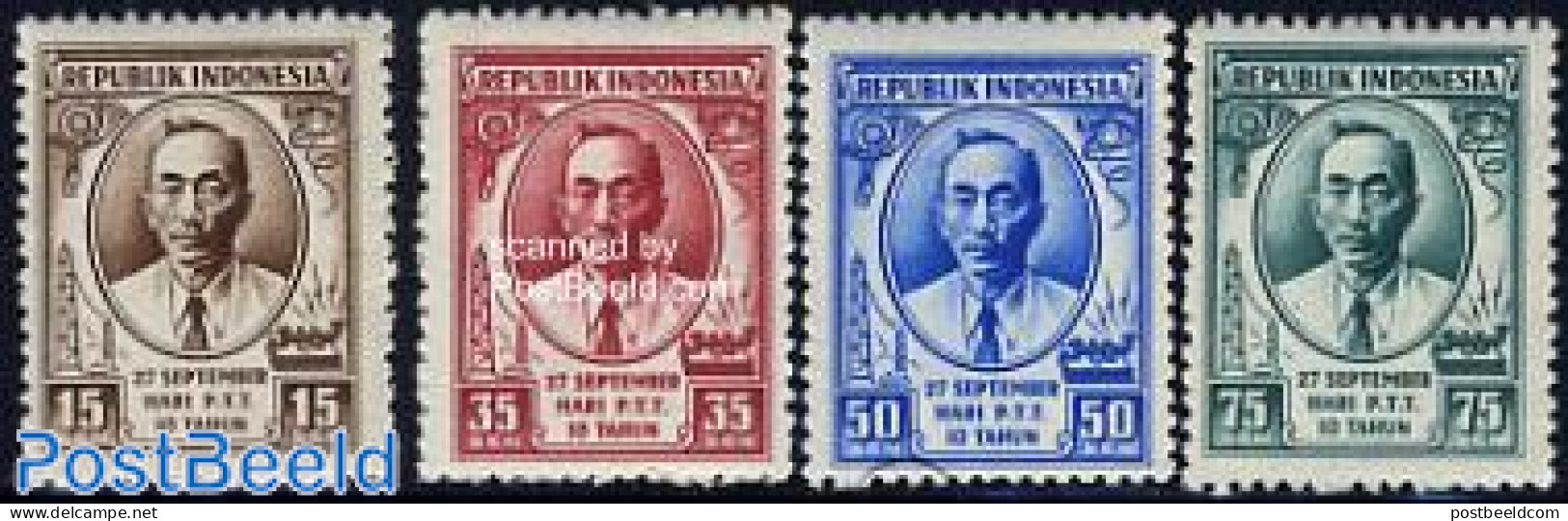 Indonesia 1955 10 Years Indonesian Post 4v, Mint NH, Post - Correo Postal