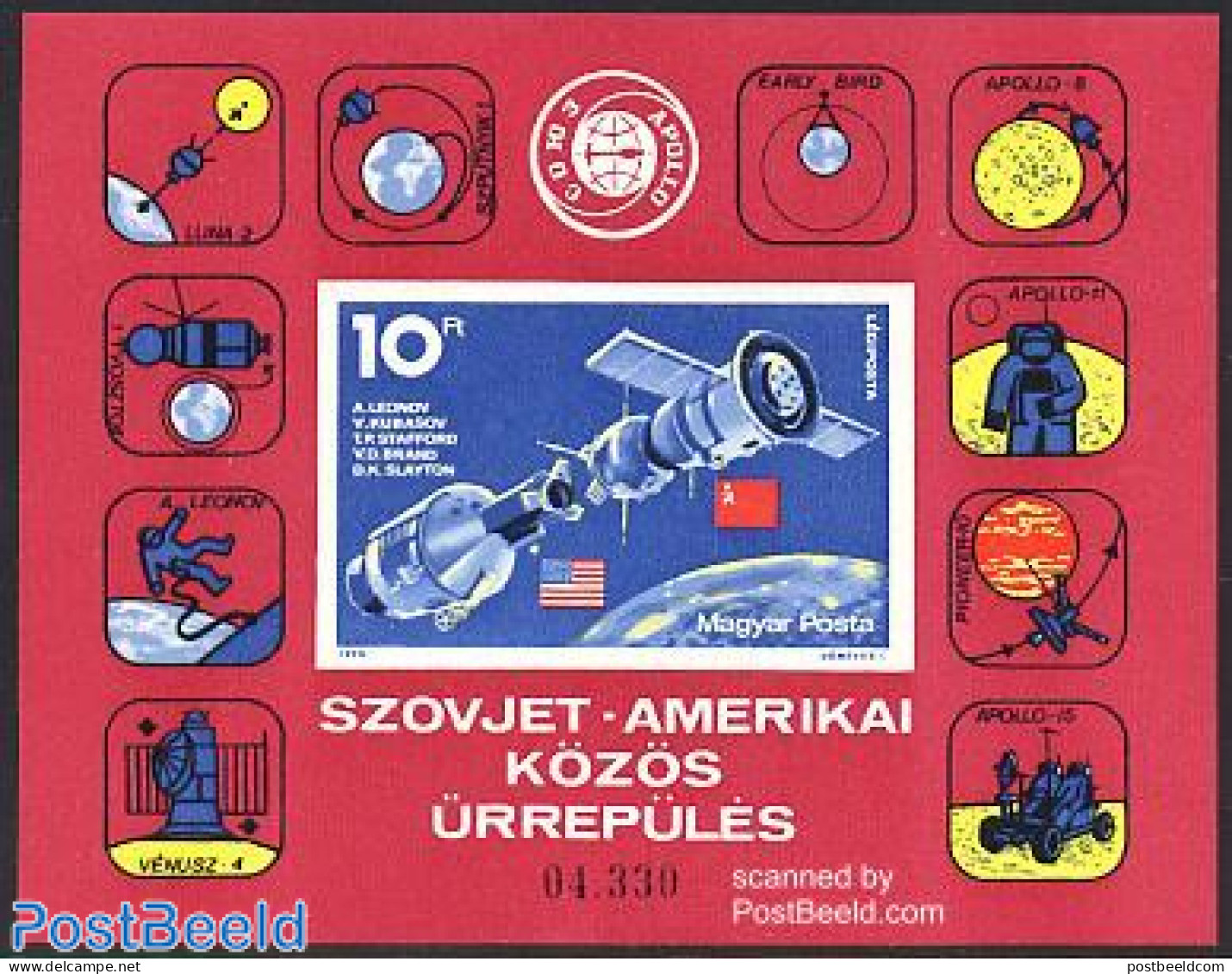 Hungary 1975 Sojuz-Apollo S/s Imperforated, Mint NH, Transport - Space Exploration - Nuevos