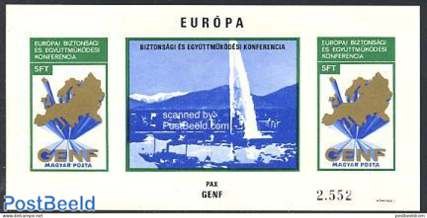 Hungary 1974 KSZE Conference S/s Imperforated, Mint NH, History - Transport - Various - Europa Hang-on Issues - Ships .. - Unused Stamps