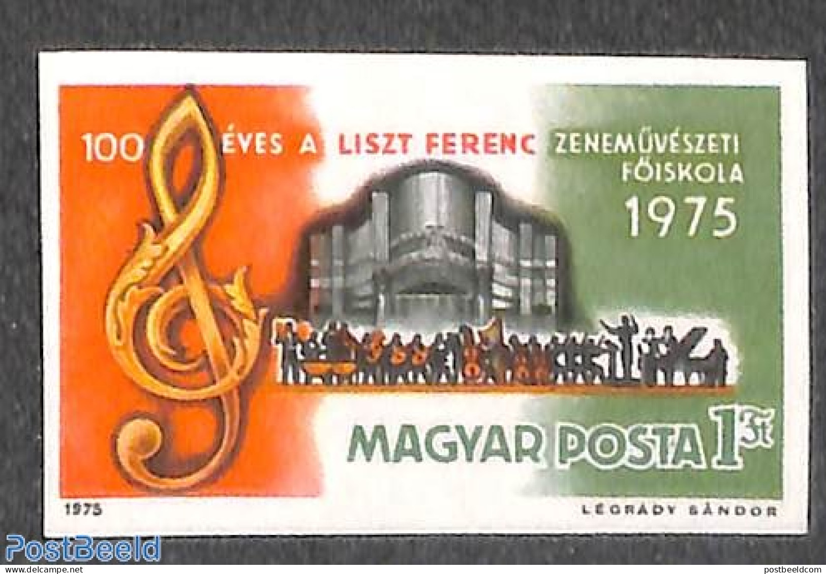 Hungary 1975 F. Liszt Music Highschool 1v Imperforated, Mint NH, Performance Art - Science - Music - Education - Nuevos
