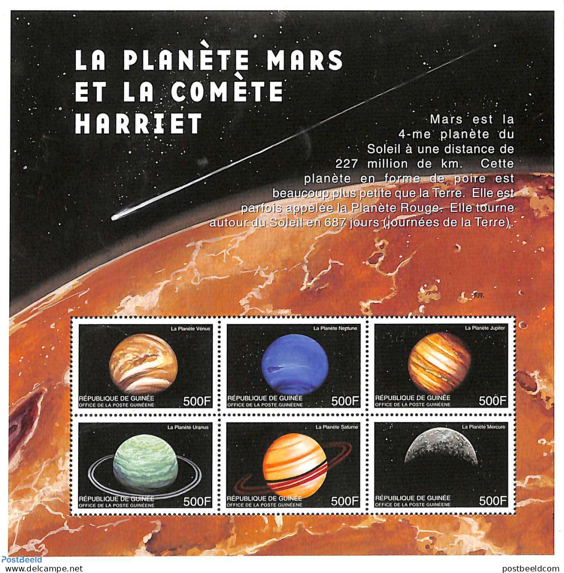 Guinea, Republic 1999 Planets 6v M/s, Mint NH, Science - Transport - Astronomy - Astrología
