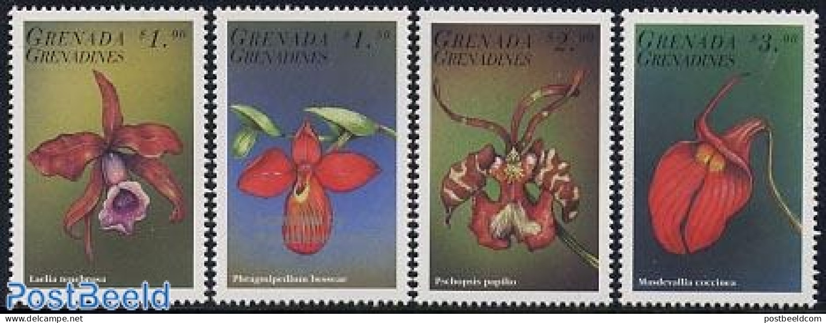 Grenada Grenadines 1998 Orchids 4v, Mint NH, Nature - Flowers & Plants - Orchids - Grenada (1974-...)