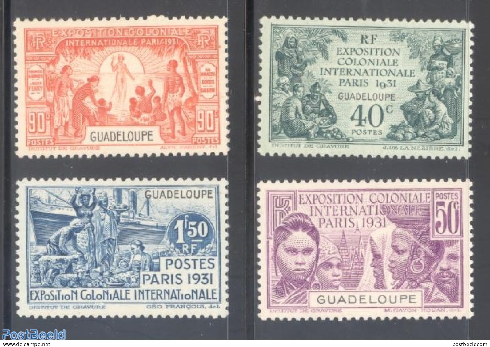 Guadeloupe 1931 Colonial Exposition 4v, Mint NH, Transport - Various - Ships And Boats - World Expositions - Nuovi