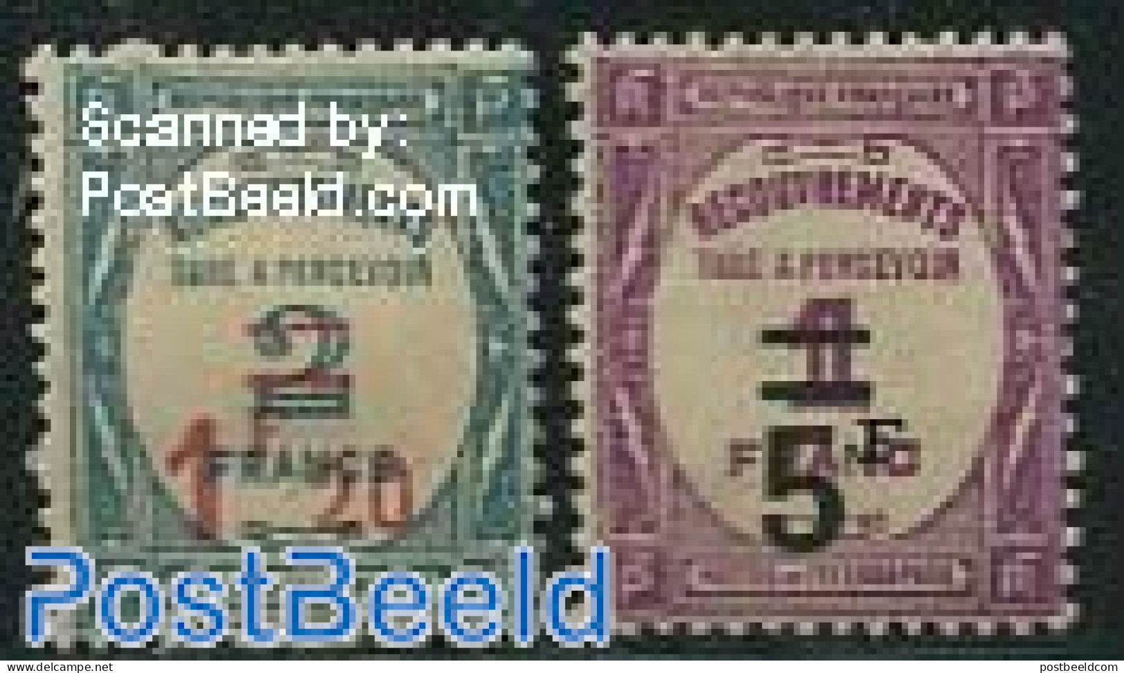 France 1929 Postage Due, Overprints 2v, Unused (hinged) - 1859-1959 Mint/hinged