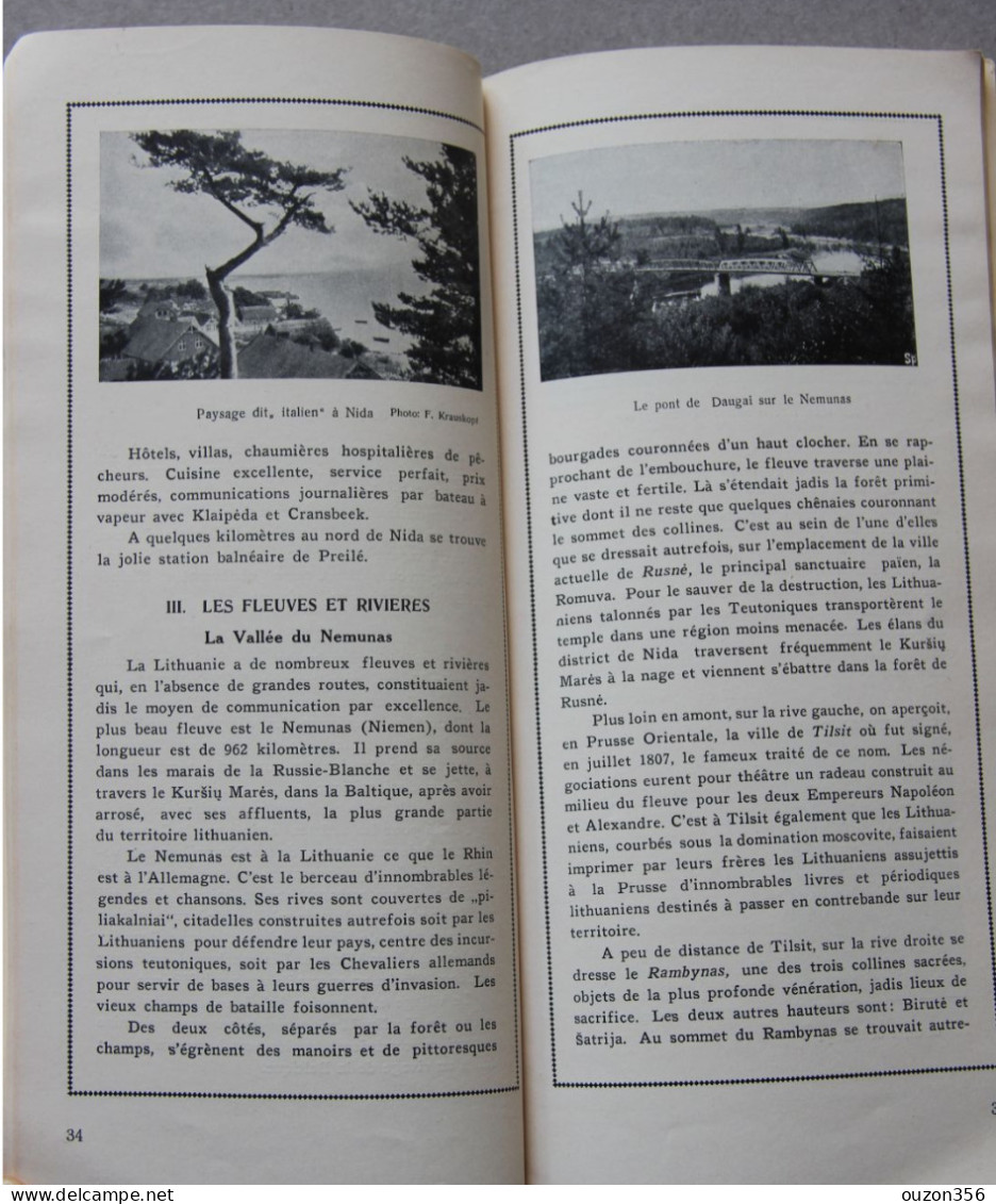 Lithuanie, Guide à L'usage Des Touristes, Publié Par L'Automobile Club De Lithuanie (vers 1931) - Ohne Zuordnung