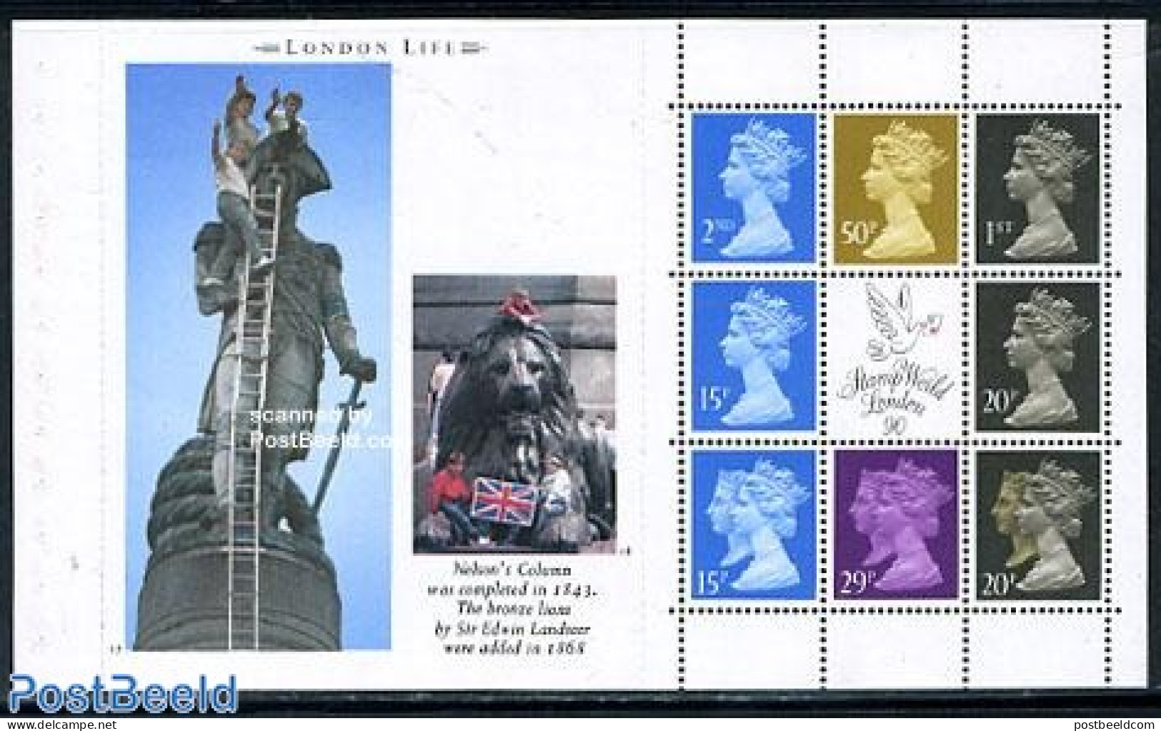 Great Britain 1990 London Life Booklet Pane, Mint NH - Unused Stamps
