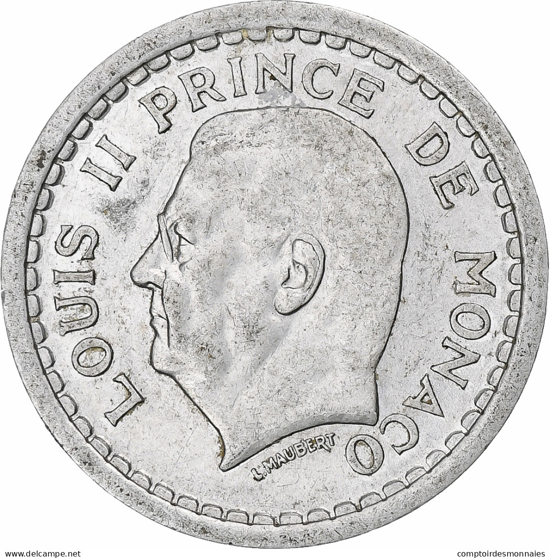 Monaco, Louis II, Franc, Undated (1943), Paris, Aluminium, TTB+, Gadoury:MC131 - 1922-1949 Luigi II