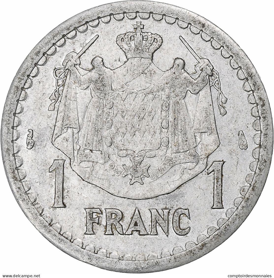 Monaco, Louis II, Franc, Undated (1943), Paris, Aluminium, TTB+, Gadoury:MC131 - 1922-1949 Luigi II