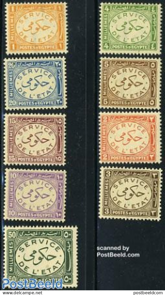 Egypt (Kingdom) 1938 On Service 9v, Mint NH - Autres & Non Classés