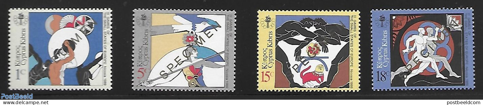Cyprus 1989 Small European Games 4v SPECIMEN, Mint NH, History - Sport - Europa Hang-on Issues - Athletics - Sport (ot.. - Unused Stamps