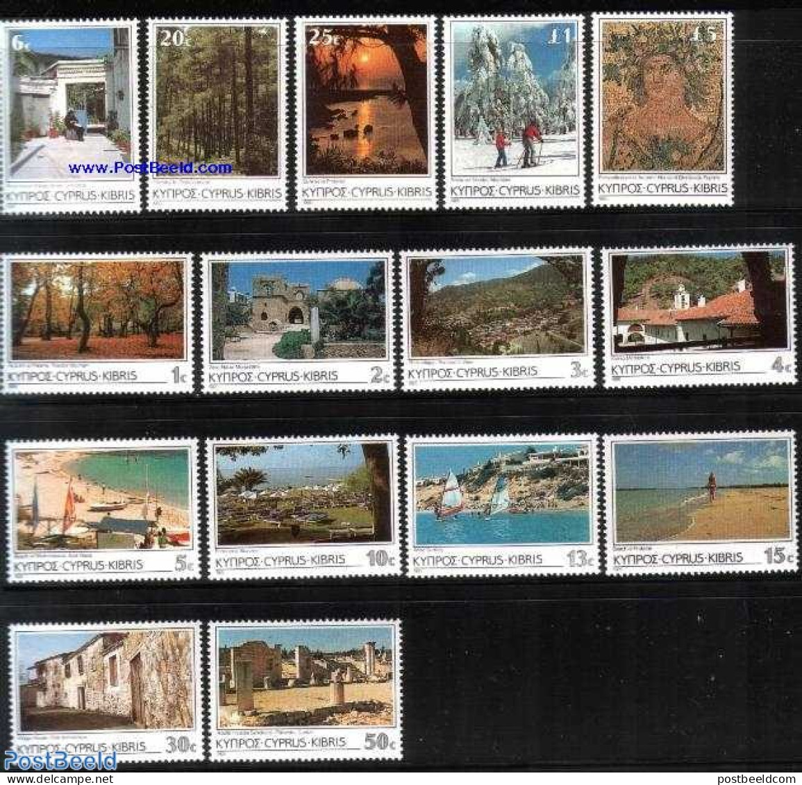 Cyprus 1985 Definitives, Tourism 15v, Mint NH, Various - Tourism - Ungebraucht