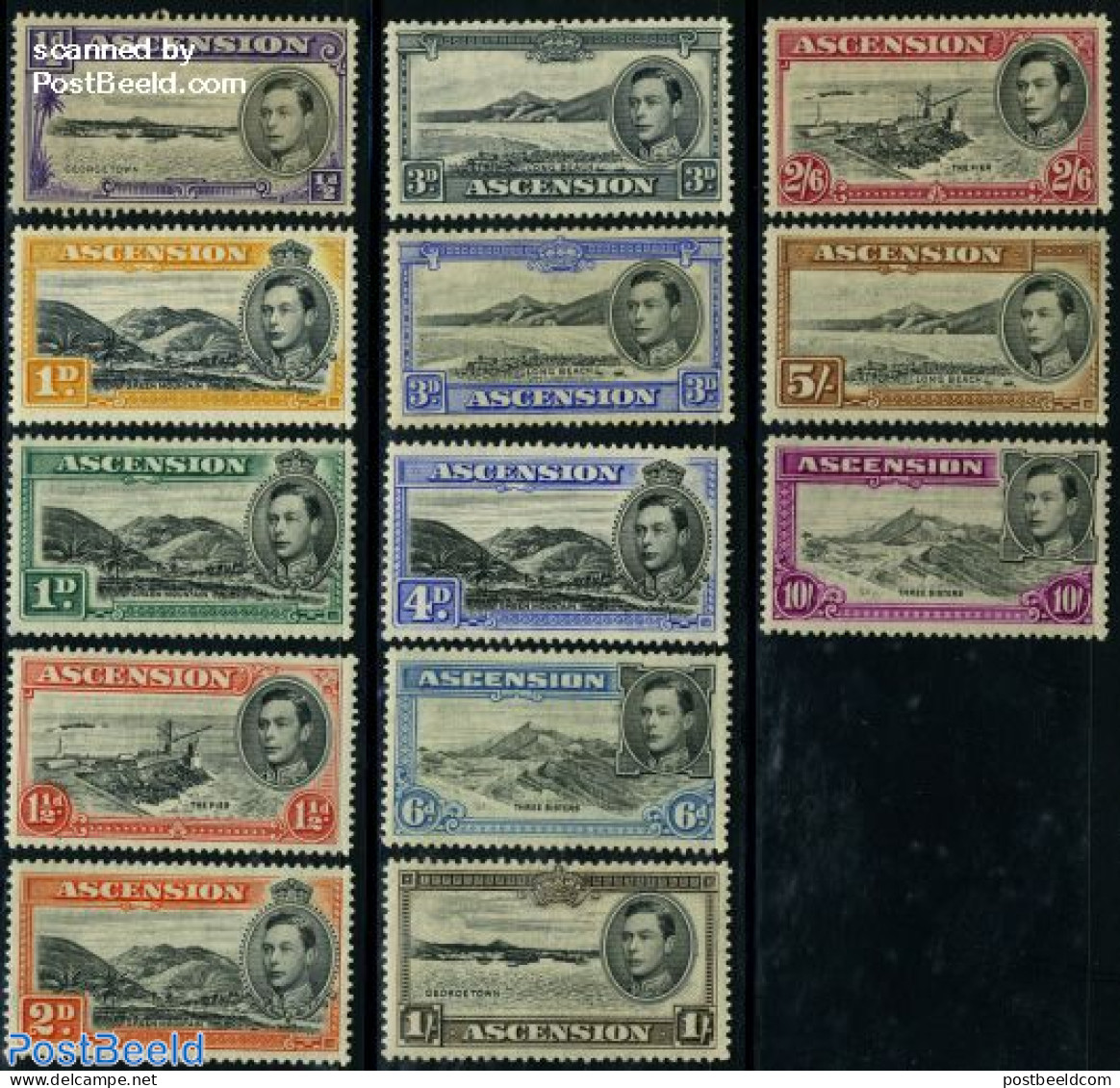 Ascension 1938 Definitives 13v (perf. 13.5), Unused (hinged) - Ascension (Ile De L')