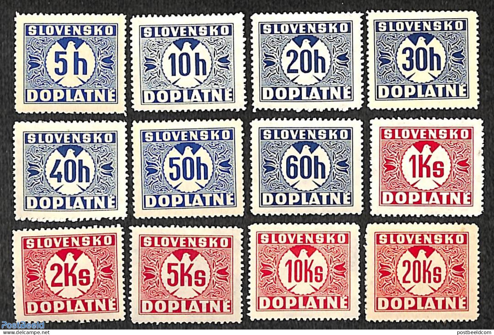 Slovakia 1939 Postage Due 12v, Mint NH - Otros & Sin Clasificación