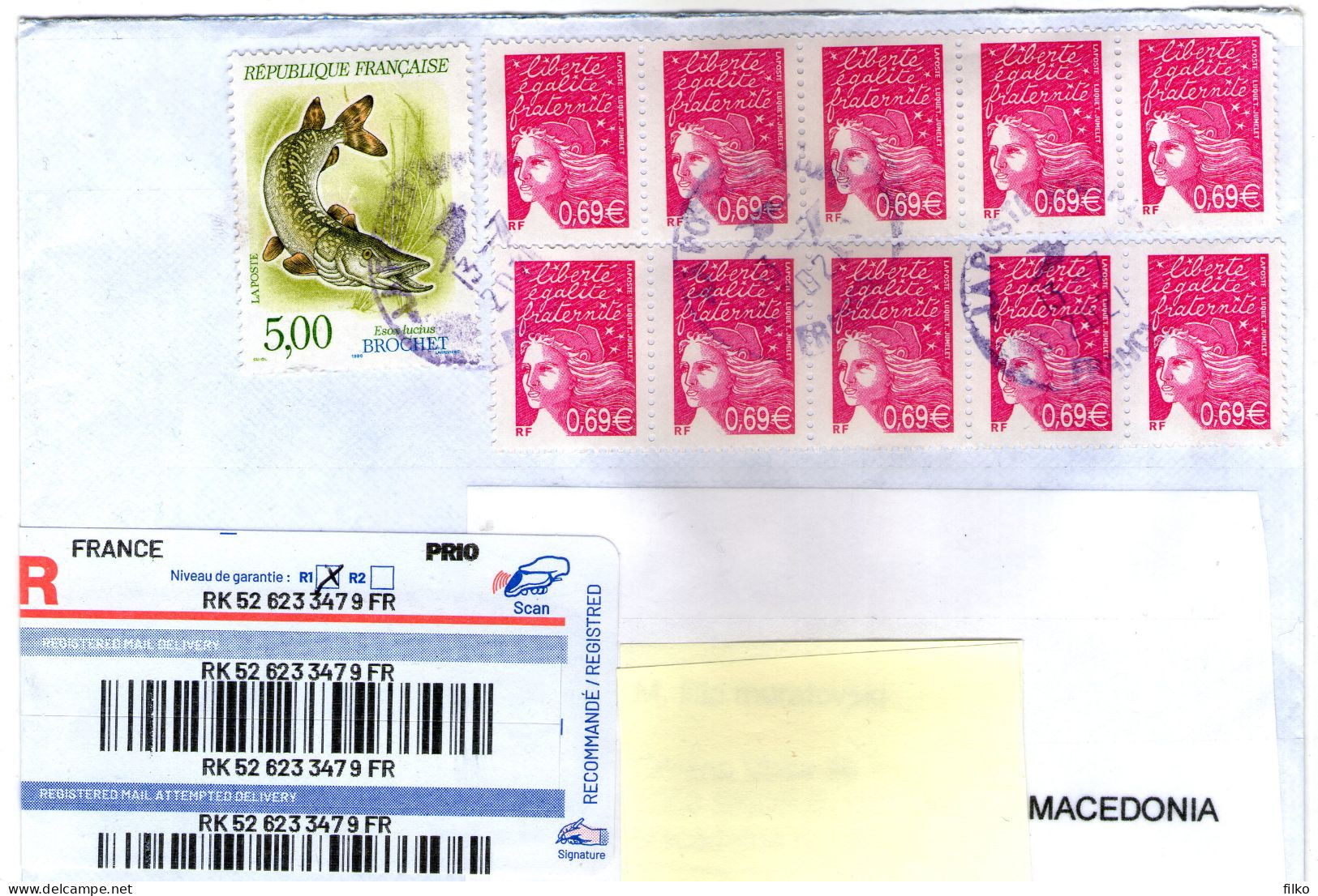 France,2021,RR Letter Sent To Macedonia,cancel La Poste 37610A,13.07.2021 As Scan - Storia Postale