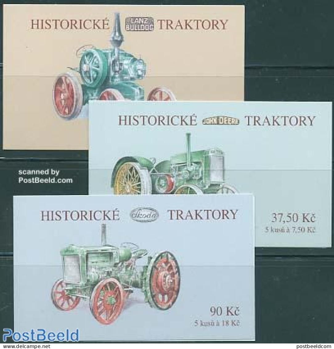 Czech Republic 2005 Tractors 3 Booklets, Mint NH, Various - Stamp Booklets - Agriculture - Autres & Non Classés