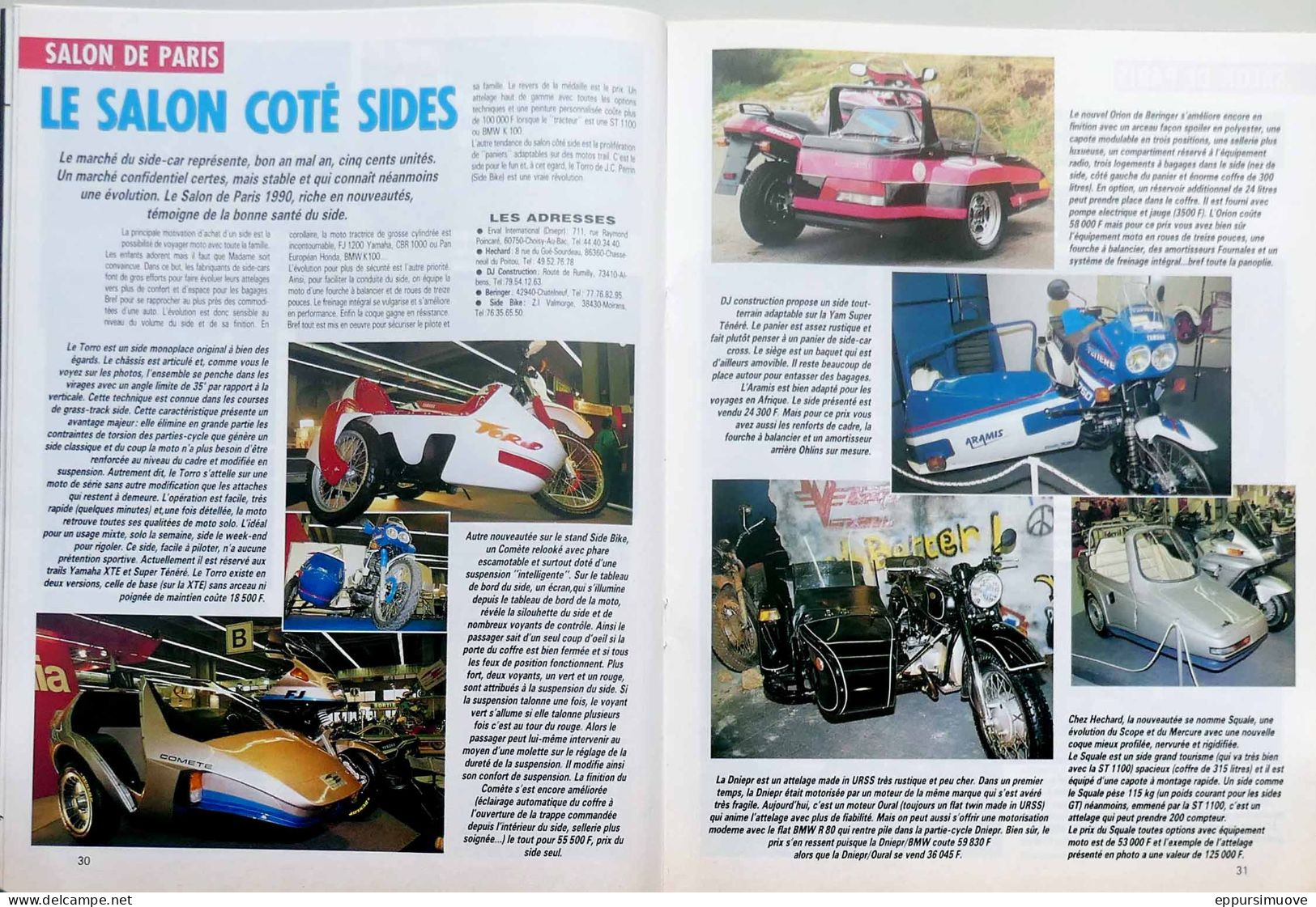 Article Papier 2 Pages SIDE-CAR SALON DE PARIS Décembre 1990 MJFL - Non Classés