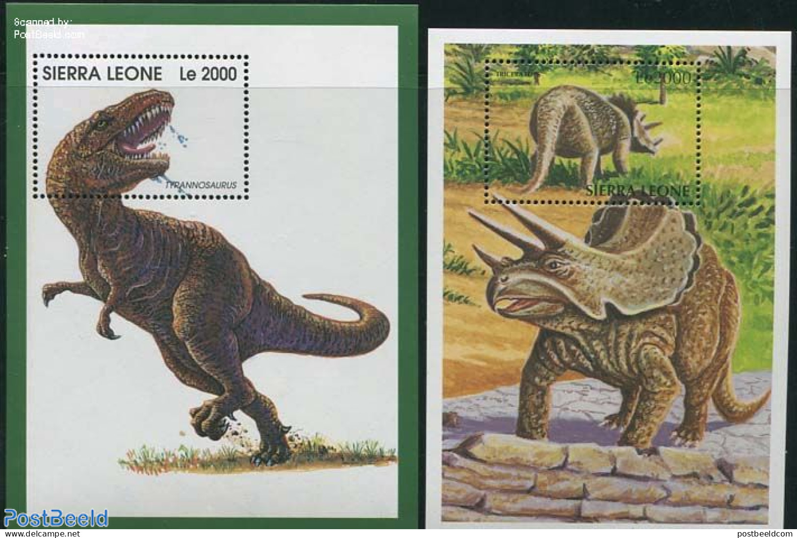 Sierra Leone 1998 Preh. Animals 2 S/s, Mint NH, Nature - Prehistoric Animals - Prehistorics