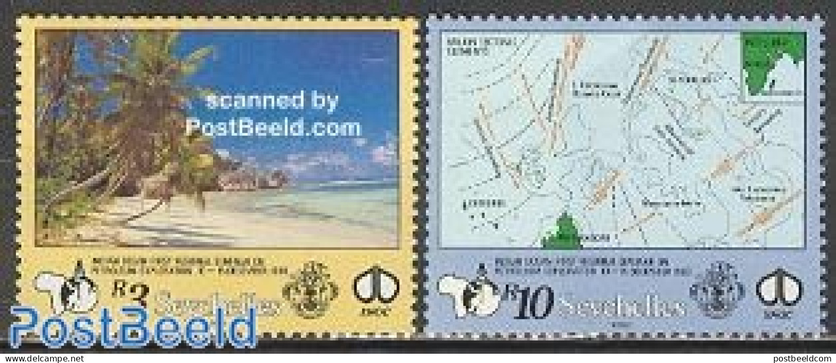 Seychelles 1990 Oil Production 2v, Mint NH, Science - Various - Mining - Maps - Aardrijkskunde