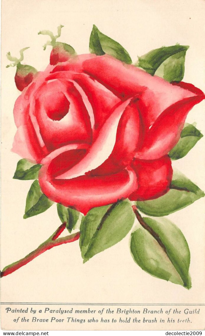 Lot306 Rose Painted Of A Paralysed Member Of The Brighton Branch Postcard Uk - Brighton