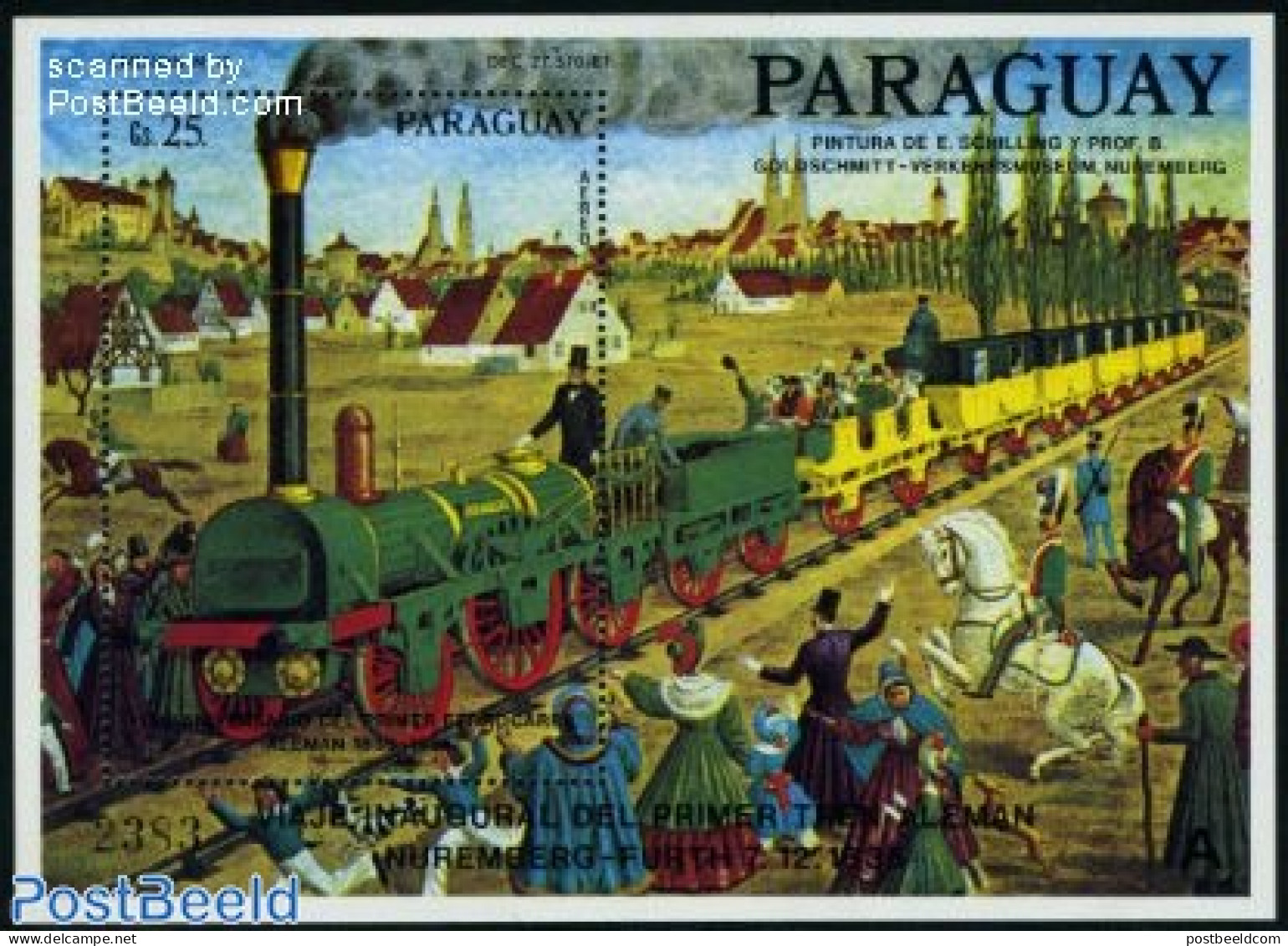 Paraguay 1985 German Railways S/s, Mint NH, History - Transport - Germans - Railways - Trenes