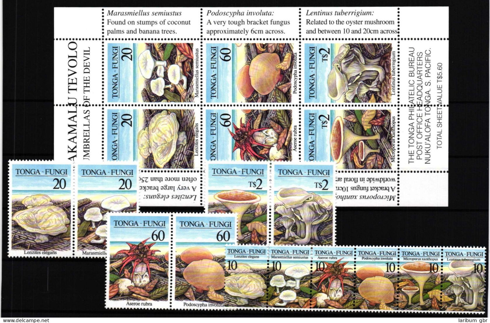 Tonga 1494-1505 Und Kleinbogen Postfrisch Sechserstreifen Und Paare /Pilz #HQ084 - Tonga (1970-...)