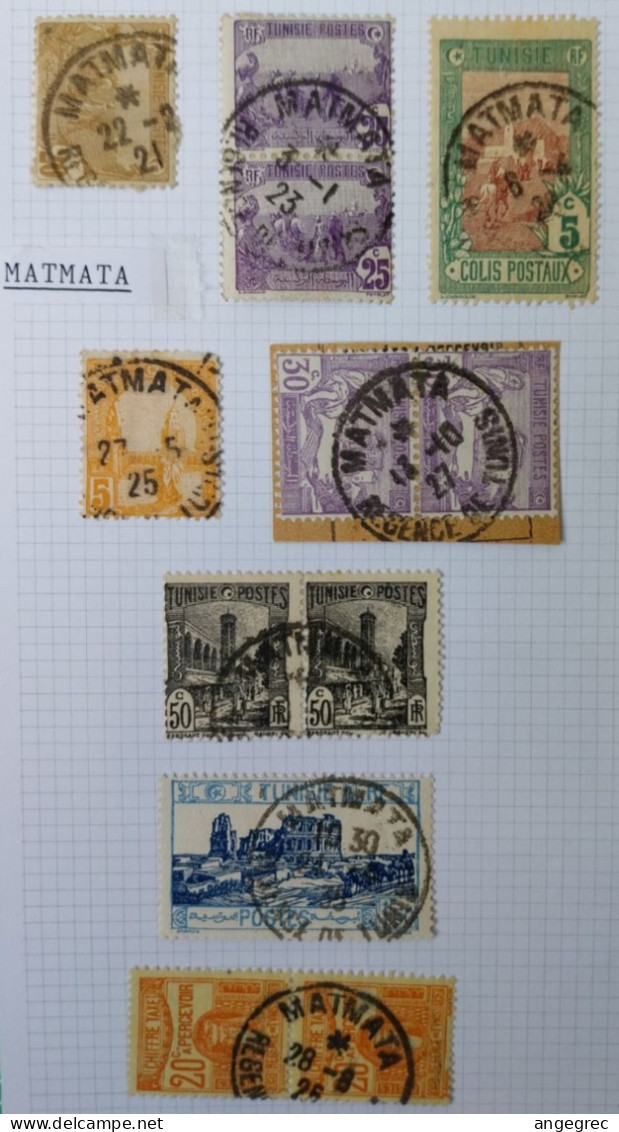 Tunisie Lot Timbre Oblitération Choisies Matmata  Dont Colis Postaux Et Fragment à Voir - Used Stamps