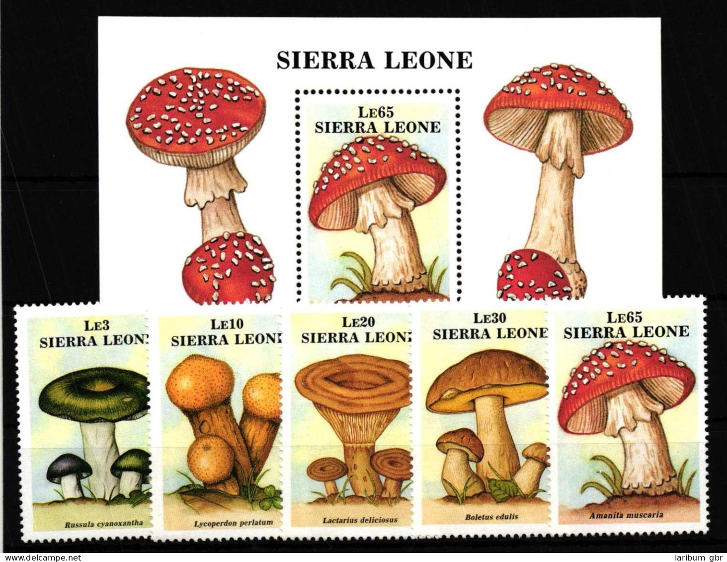 Sierra Leone 1076-1080 Und Block 75 Postfrisch Pilze #HQ098 - Autres & Non Classés
