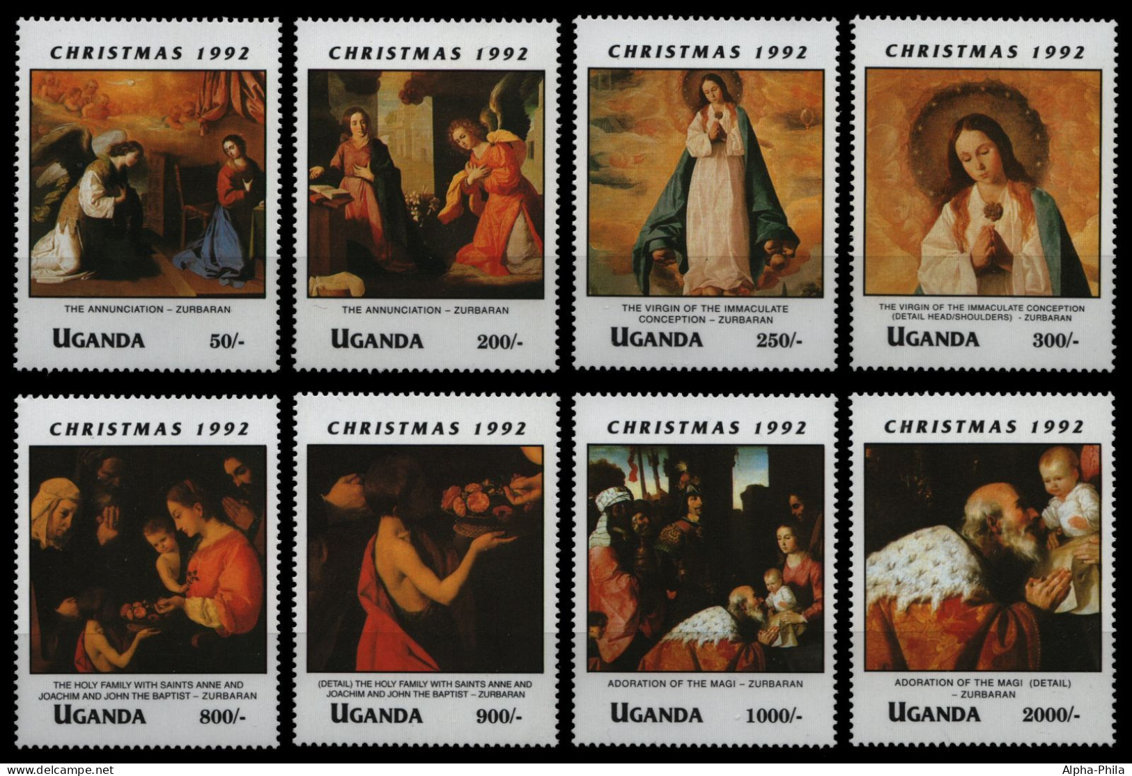 Uganda 1992 - Mi-Nr. 1166-1173 ** - MNH - Weihnachten / X-mas - Ouganda (1962-...)