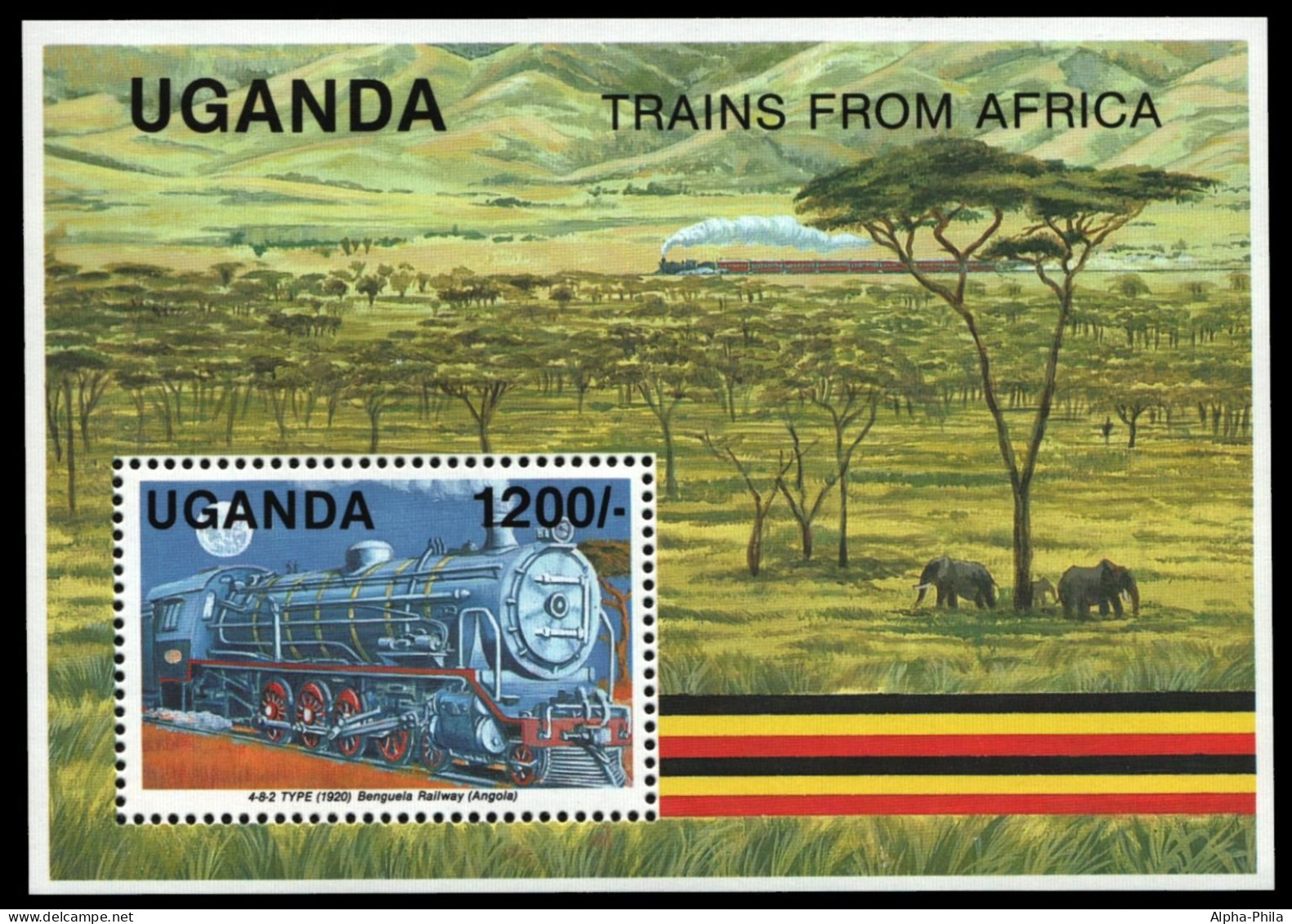 Uganda 1991 - Mi-Nr. Block 134 ** - MNH - Eisenbahn / Trains - Uganda (1962-...)