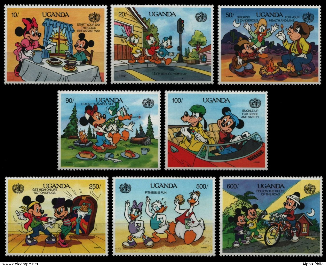 Uganda 1990 - Mi-Nr. 823-830 ** - MNH - Walt Disney - Oeganda (1962-...)