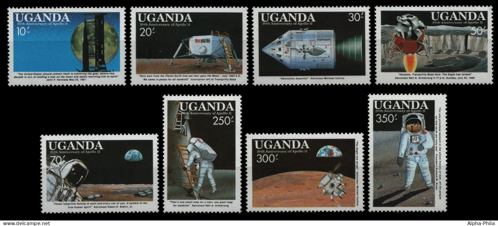 Uganda 1989 - Mi-Nr. 699-706 ** - MNH - Raumfahrt / Space - Ouganda (1962-...)