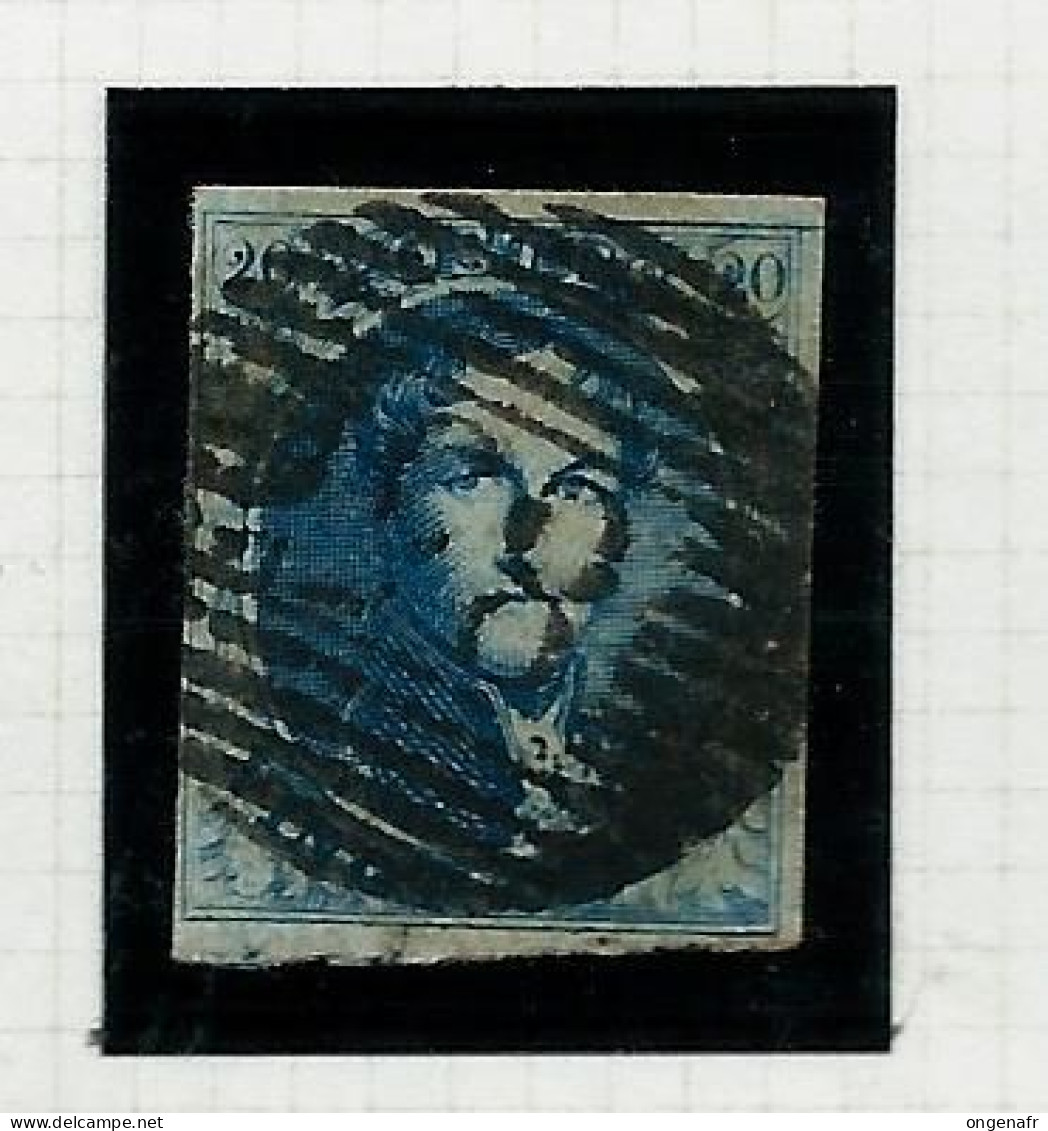 Filigrane L L Non Encadré : N° 7 Papier Mince  - Obl. 85 (Namur ) - 1851-1857 Medallones (6/8)