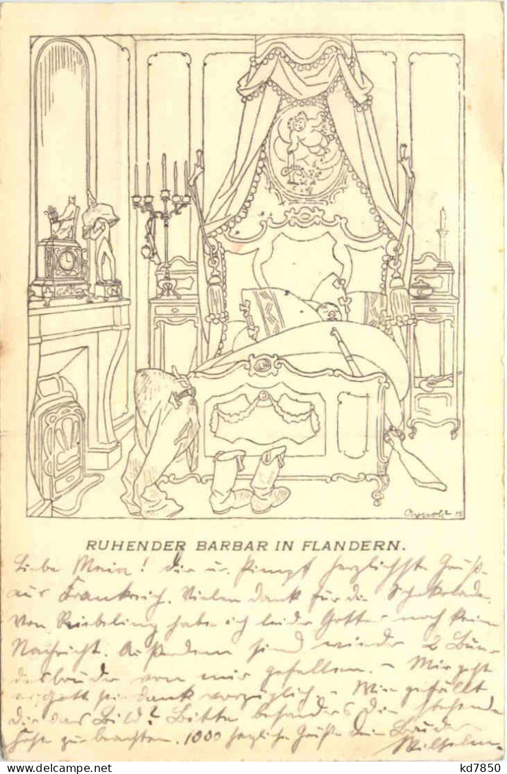 Ruhender Barbar In Flandern - Feldpost - Guerra 1914-18