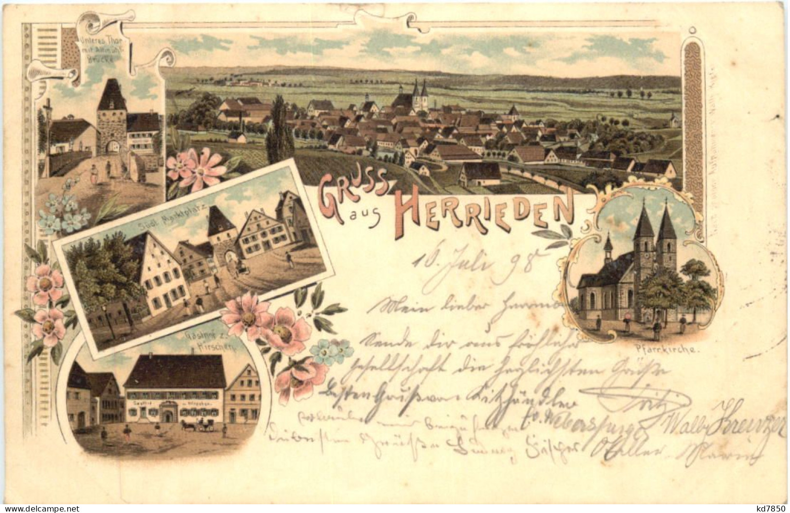 Gruss Aus Herrieden - Litho - Ansbach