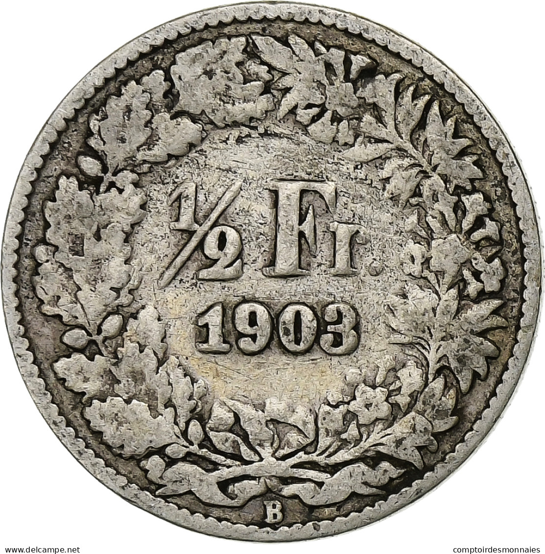 Suisse, 1/2 Franc, 1903, Bern, Argent, TTB+, KM:23 - Otros & Sin Clasificación