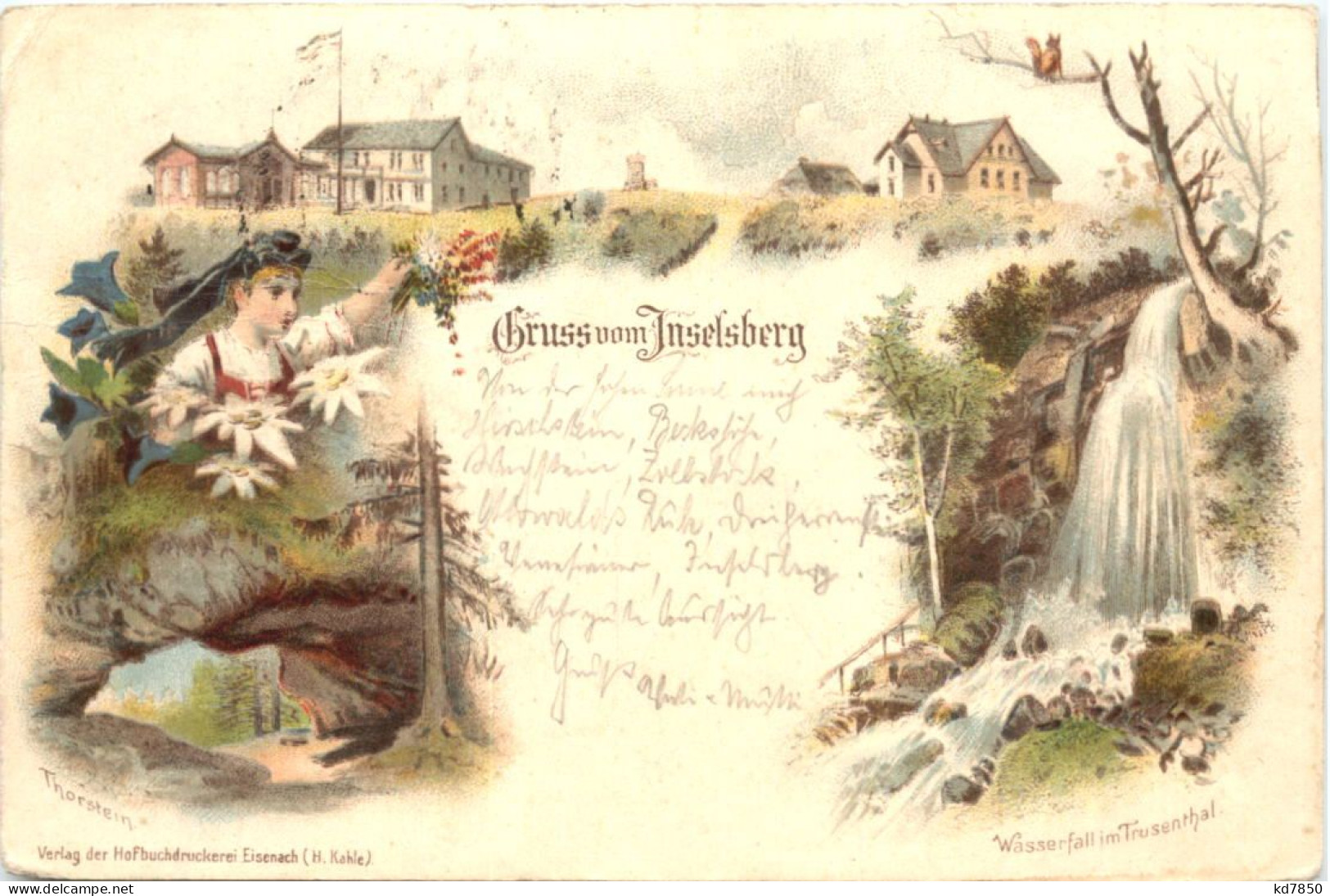 Gruss Vom Inselsberg - Litho - Schmalkalden