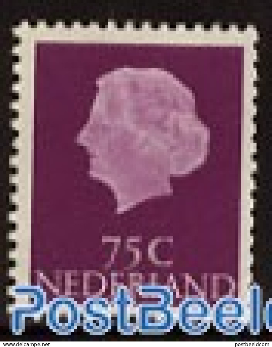 Netherlands 1954 75c Purple, Normal Paper, 1v With Number On Back, Mint NH - Unused Stamps