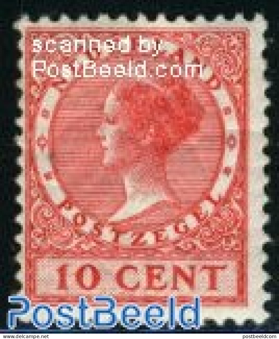 Netherlands 1924 10c Pink-red 1v, Unused (hinged) - Nuovi