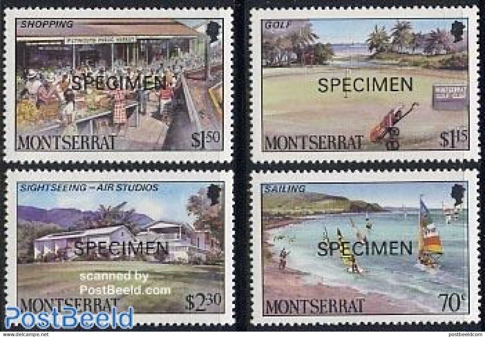 Montserrat 1986 Tourism 4v SPECIMEN, Mint NH, Sport - Various - Street Life - Tourism - Ohne Zuordnung