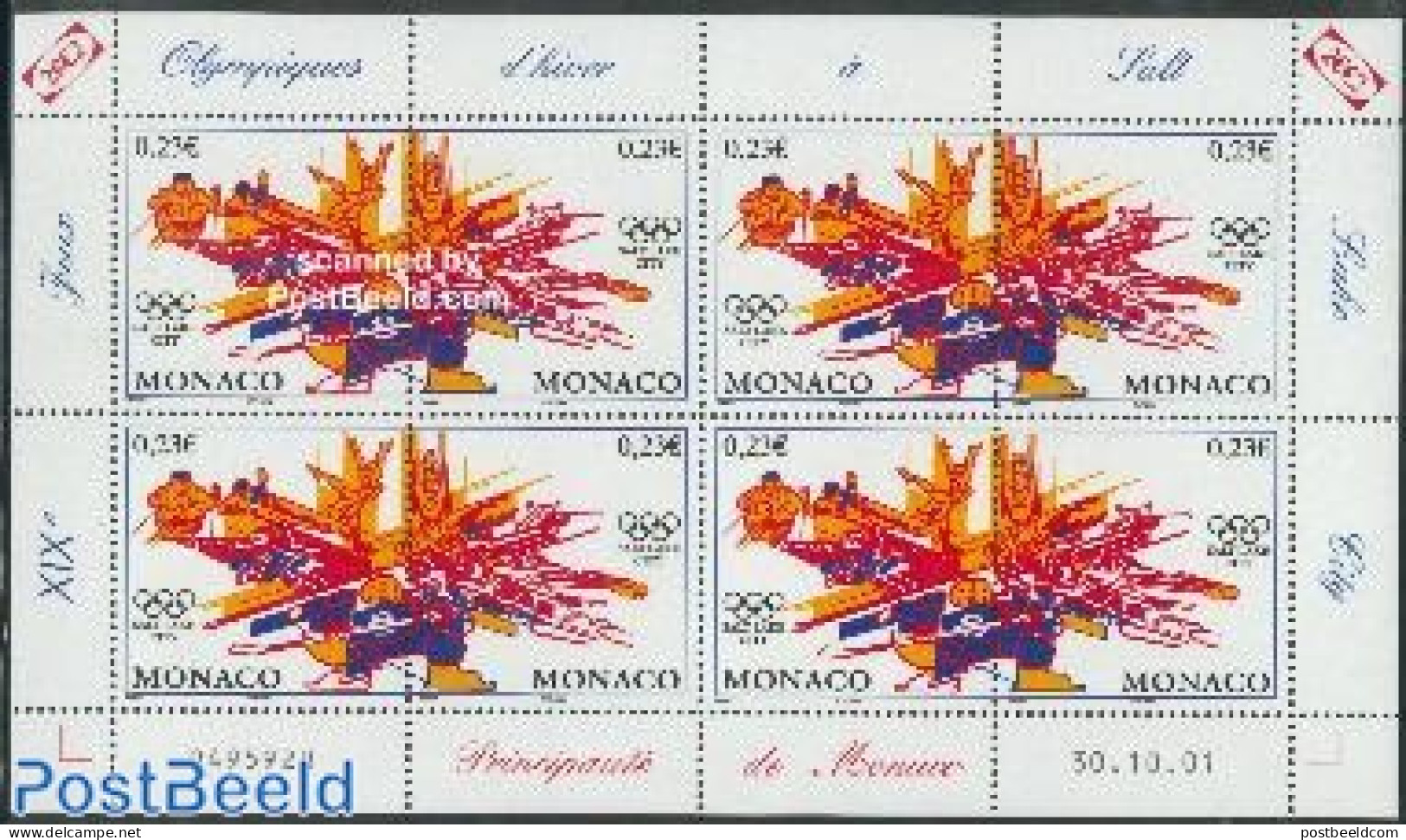 Monaco 2002 SALT LAKE CITY M/s, Mint NH, Sport - Ice Hockey - Olympic Winter Games - Unused Stamps