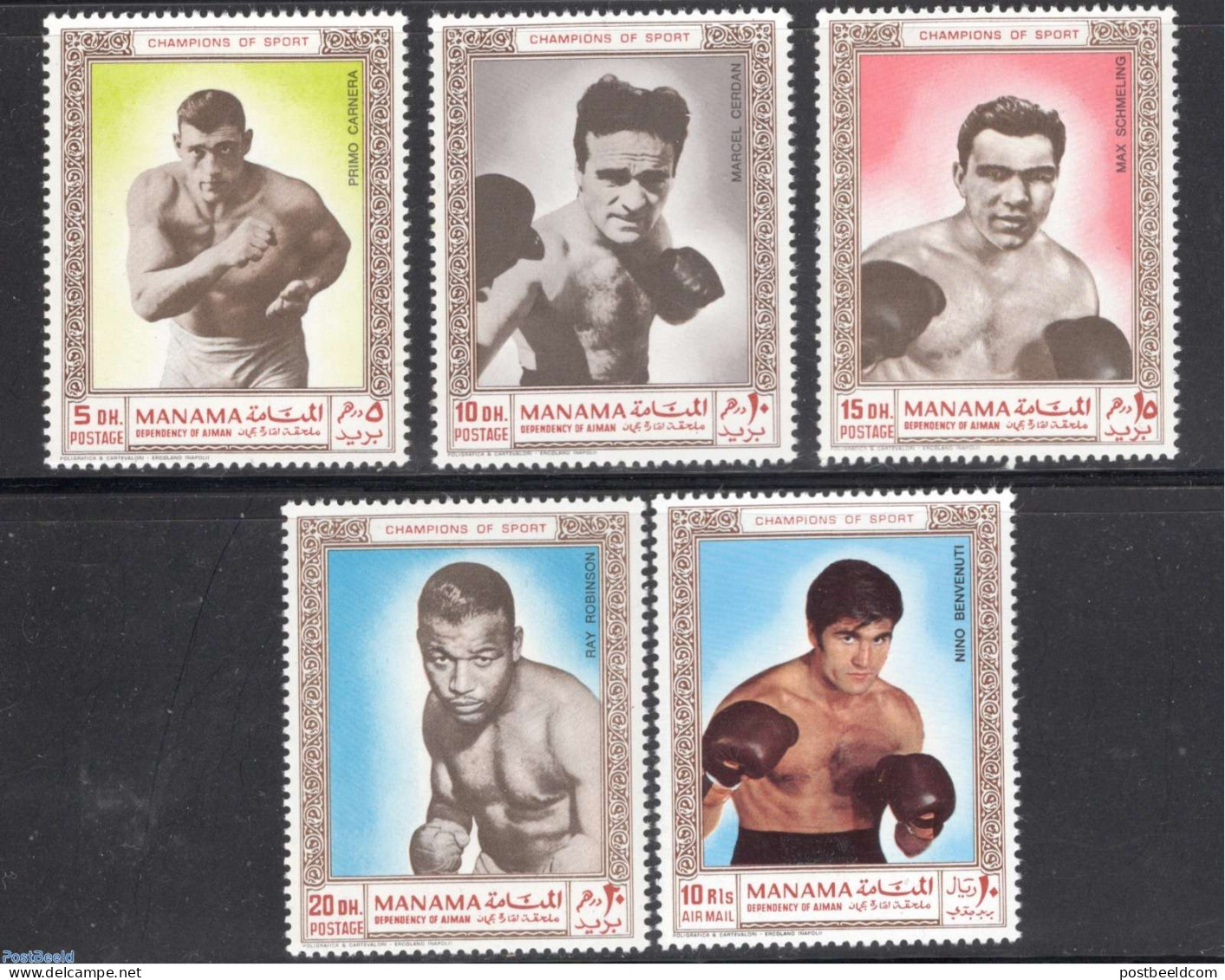 Manama 1969 Boxing 5v, Mint NH, Sport - Boxing - Boxe