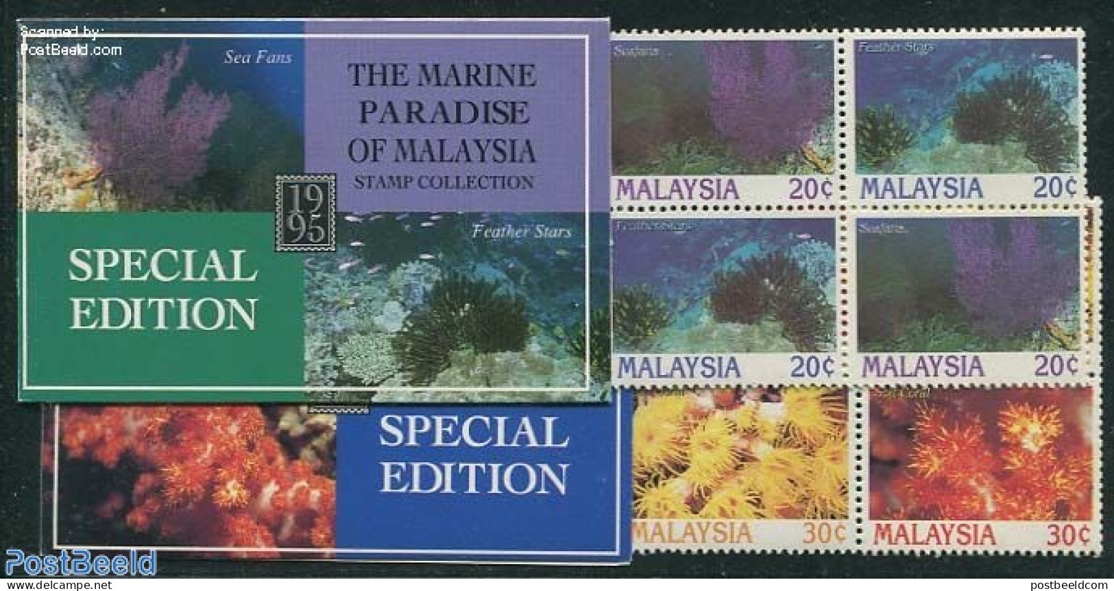 Malaysia 1995 Corals, 2 Booklets, Mint NH, Nature - Stamp Booklets - Unclassified