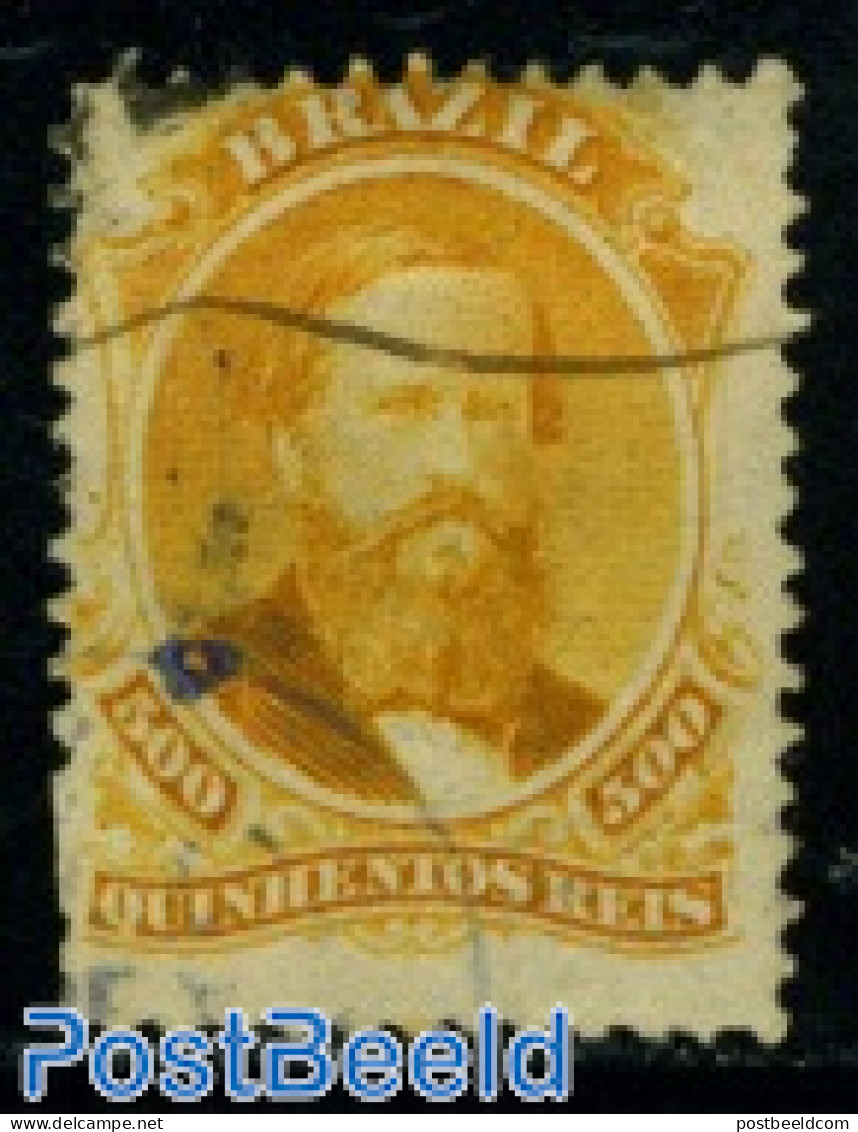 Brazil 1866 500R Gold-yellow , Used, Used - Usados