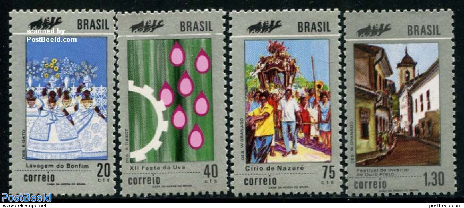 Brazil 1972 Tourism 4v, Mint NH, Various - Folklore - Tourism - Neufs