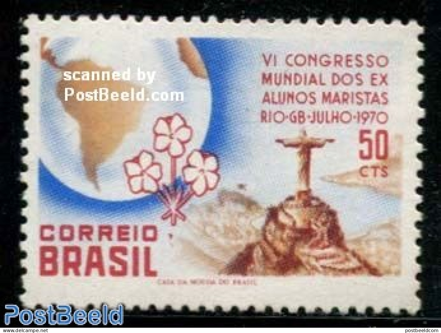 Brazil 1970 Marist Congress 1v, Mint NH, Science - Various - Education - Maps - Art - Sculpture - Ongebruikt