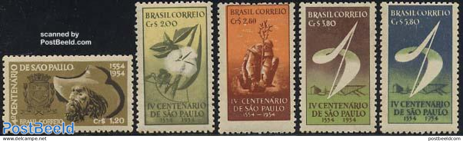 Brazil 1953 400 Years Sao Paulo 5v, Mint NH - Unused Stamps